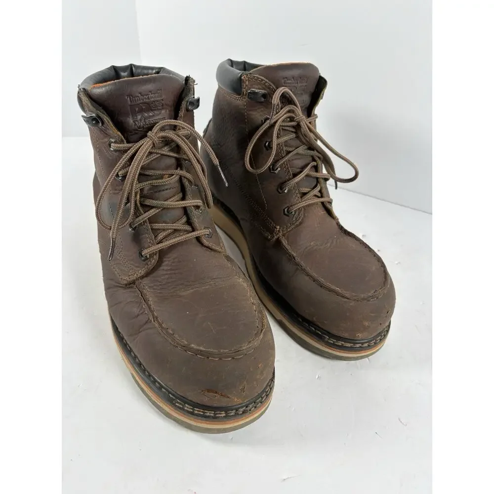 Timberland PRO A8401 Alloy Toe Moc Toe Work Boots Brown Mens 13M EH ASTM